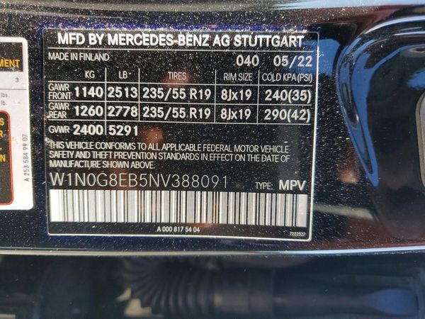 2022 MERCEDES-BENZ GLC-CLASS GLC300 4MATIC — VINS