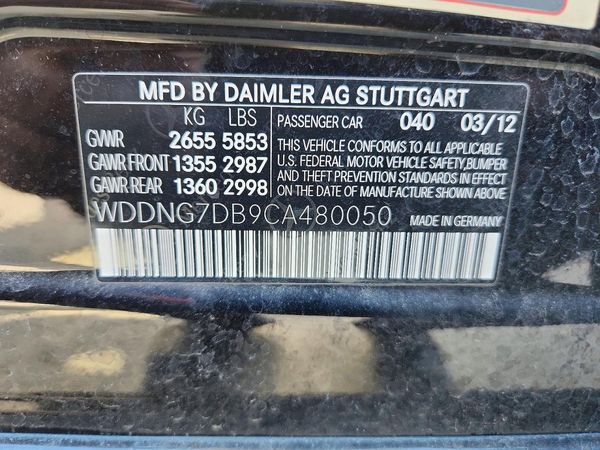 2012 MERCEDES-BENZ S S550