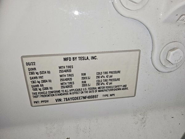 2022 TESLA MODEL Y