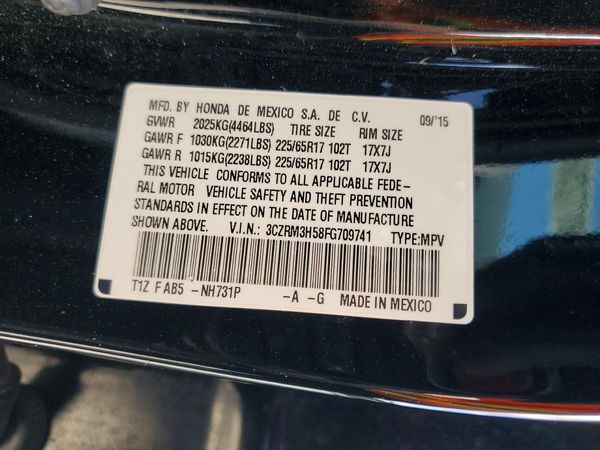 2015 HONDA CRV EX — VINS