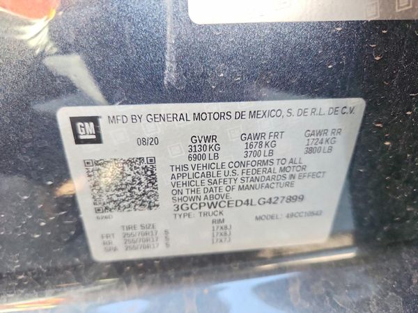 2020 CHEVROLET SILVERADO LT — VINS