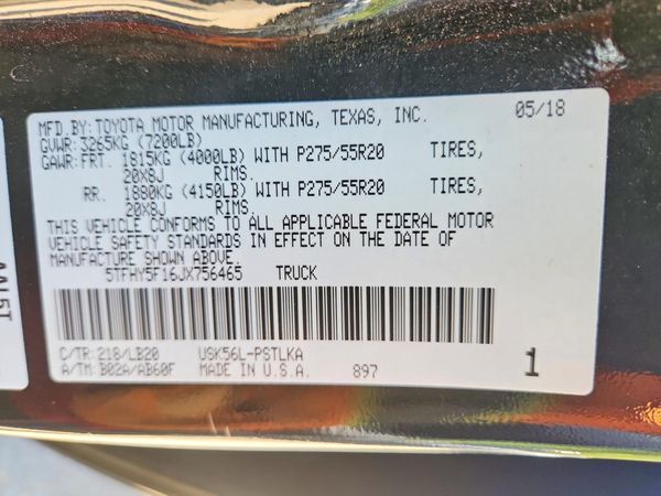 2018 TOYOTA TUNDRA Limited