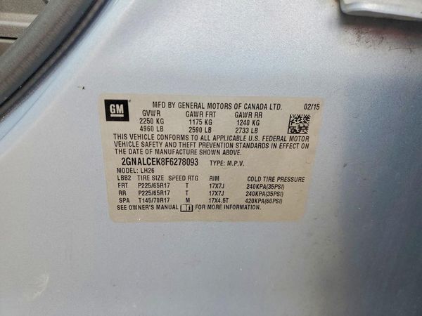 2015 CHEVROLET EQUINOX 2LT