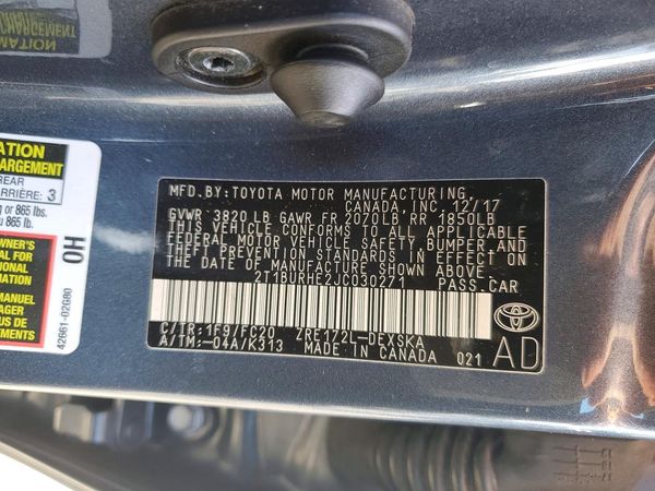 2018 TOYOTA COROLLA