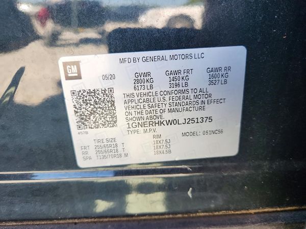 2020 CHEVROLET TRAVERSE LT