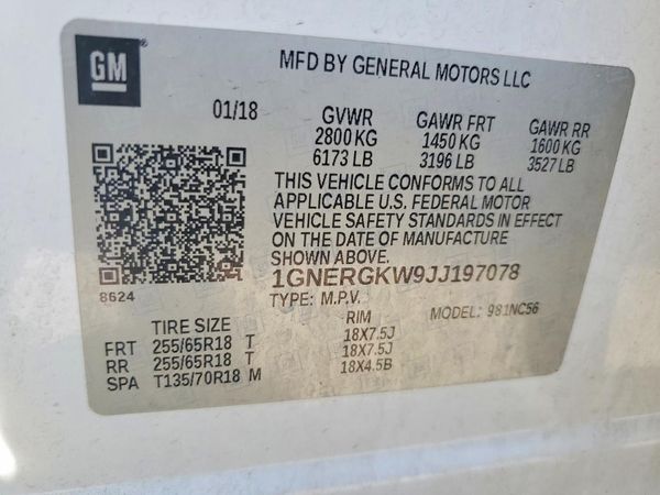2018 CHEVROLET TRAVERSE LT