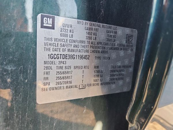 2016 CHEVROLET COLORADO Z71 — VINS