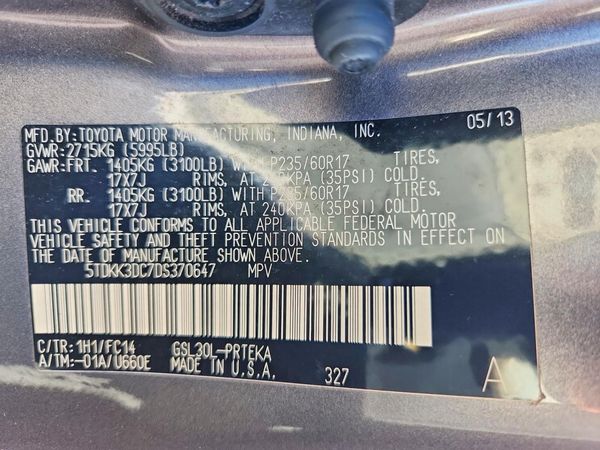 2013 TOYOTA SIENNA
