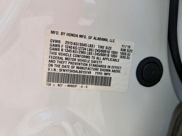 2020 HONDA PILOT EXL