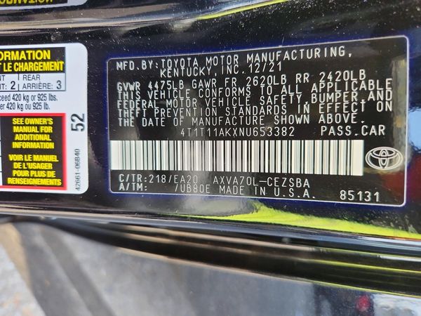 2022 TOYOTA CAMRY SE