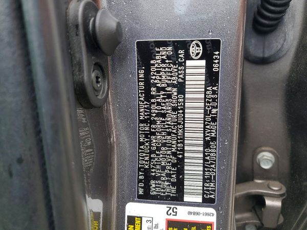 2018 TOYOTA CAMRY L/LE/SE/XLE