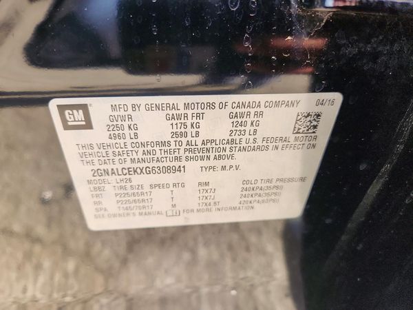 2016 CHEVROLET EQUINOX LT
