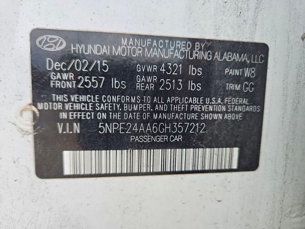 2016 HYUNDAI SONATA