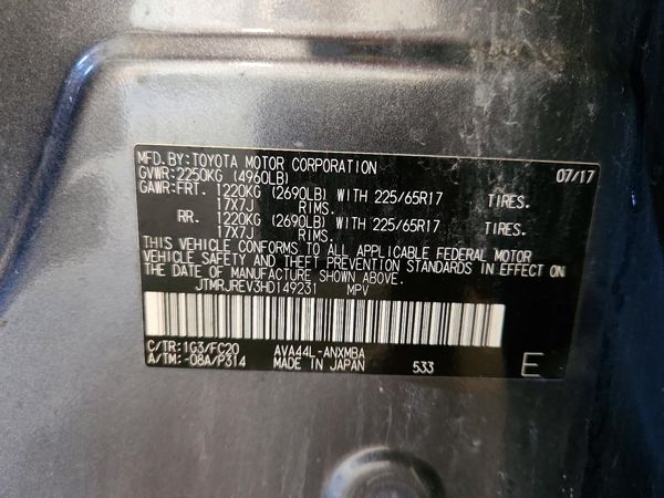 2017 TOYOTA RAV4 LE/XLE Hybrid — VINS