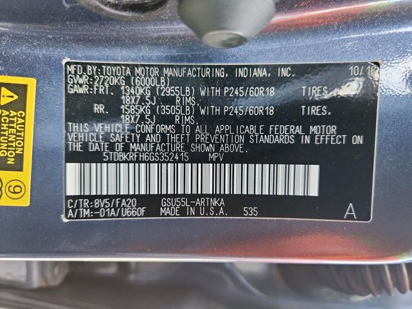 2016 TOYOTA HIGHLANDER Base/Hybrid