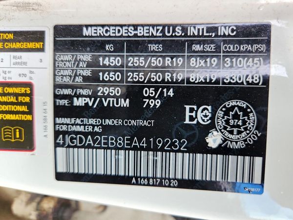 2014 MERCEDES-BENZ ML