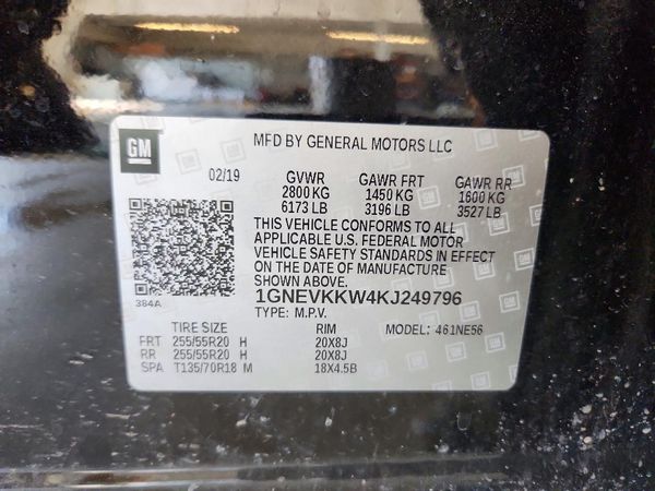 2019 CHEVROLET TRAVERSE High Country
