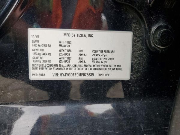 2021 TESLA MODEL Y