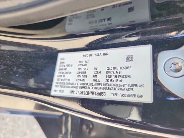 2022 TESLA MODEL 3