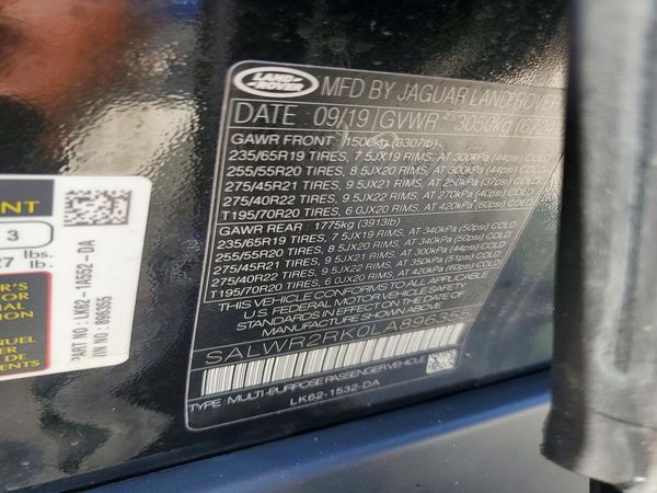 2020 LAND ROVER RANGE ROVER SPORT HSE