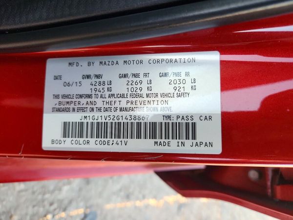 2016 MAZDA 6 Touring/GS