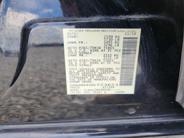 2019 NISSAN FRONTIER