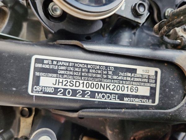 2022 HONDA CRF1100