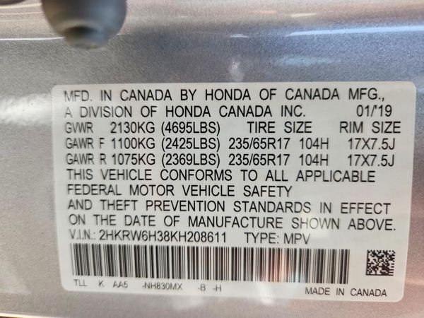 2019 HONDA CRV LX
