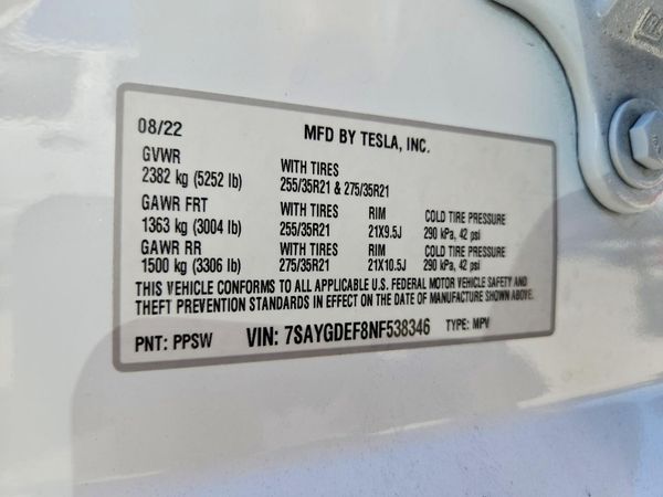 2022 TESLA MODEL Y
