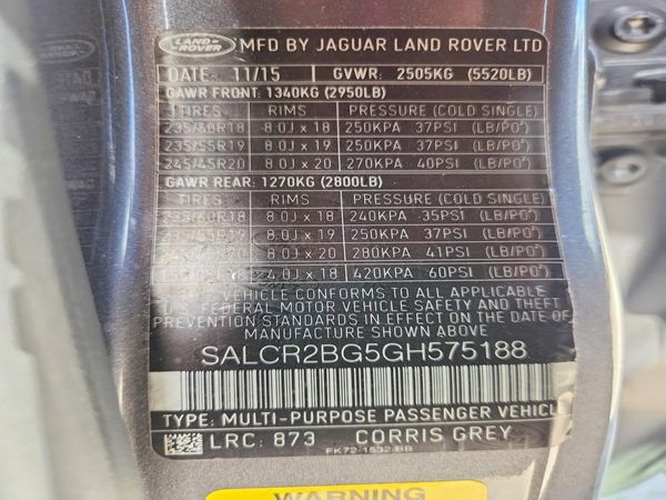 2016 LAND ROVER DISCOVERY HSE