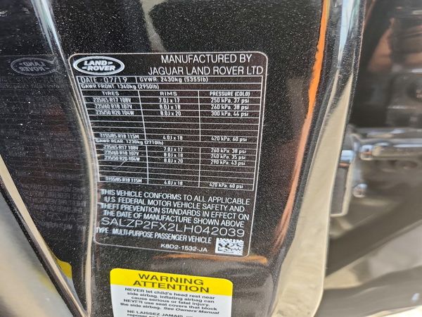 2020 LAND ROVER RANGE ROVER EVOQUE SE