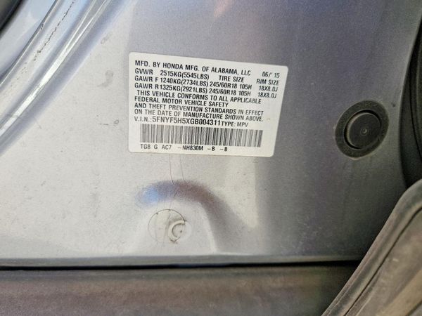 2016 HONDA PILOT EXL