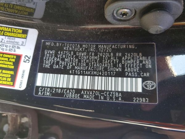 2021 TOYOTA CAMRY SE
