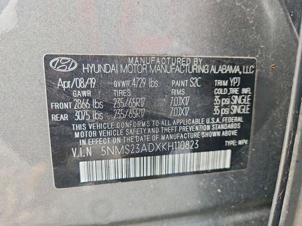 2019 HYUNDAI SANTA FE SE