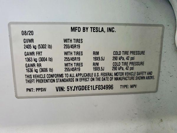 2020 TESLA MODEL Y