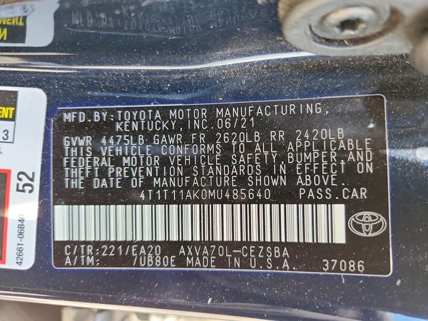 2021 TOYOTA CAMRY SE + Convenient Pkg