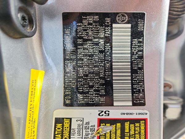 2018 TOYOTA CAMRY L/LE/SE/XLE