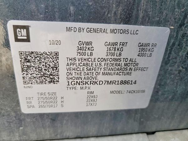 2021 CHEVROLET TAHOE RST