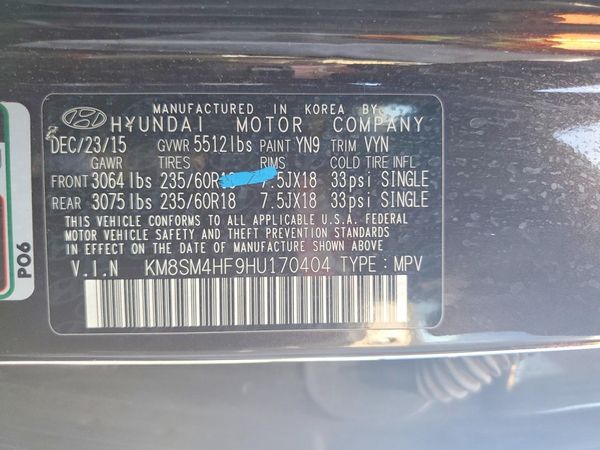 2017 HYUNDAI SANTA FE GI