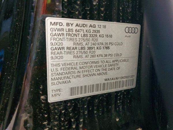 2019 AUDI Q8 Premium