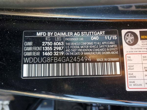 2016 MERCEDES-BENZ S S550-4M