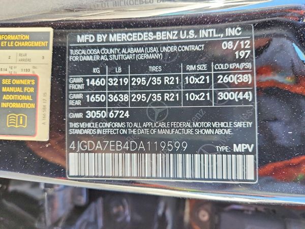 2013 MERCEDES-BENZ ML ML63 AMG 4-MATIC