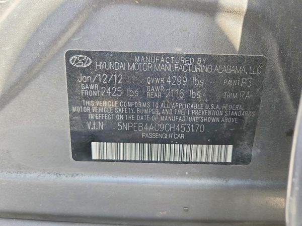 2012 HYUNDAI SONATA