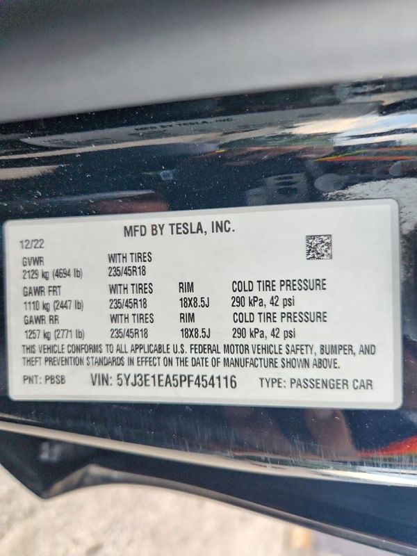 2023 TESLA MODEL 3