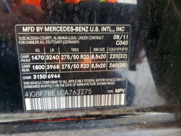 2012 MERCEDES-BENZ GL GL450 4-MATIC