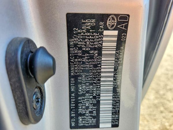2012 TOYOTA COROLLA
