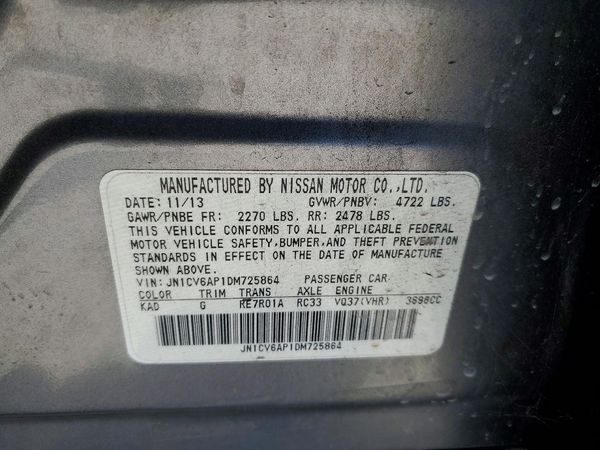 2013 INFINITI G37 — VINS