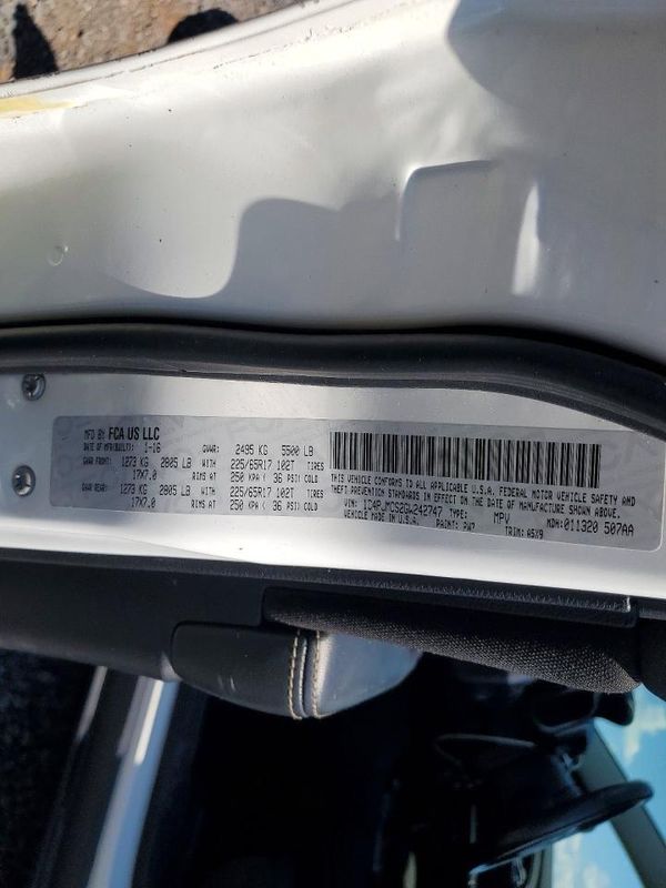 2016 JEEP CHEROKEE Latitude/Longitude/North