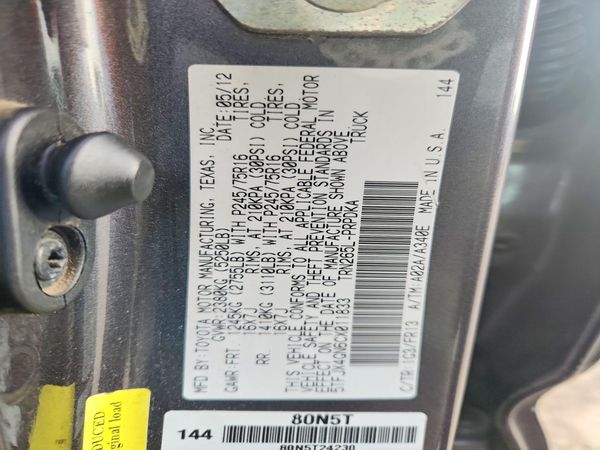 2012 TOYOTA TACOMA