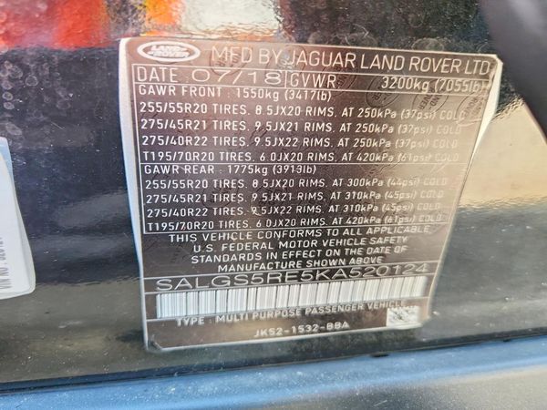 2019 LAND ROVER RANGE ROVER Supercharged LWB